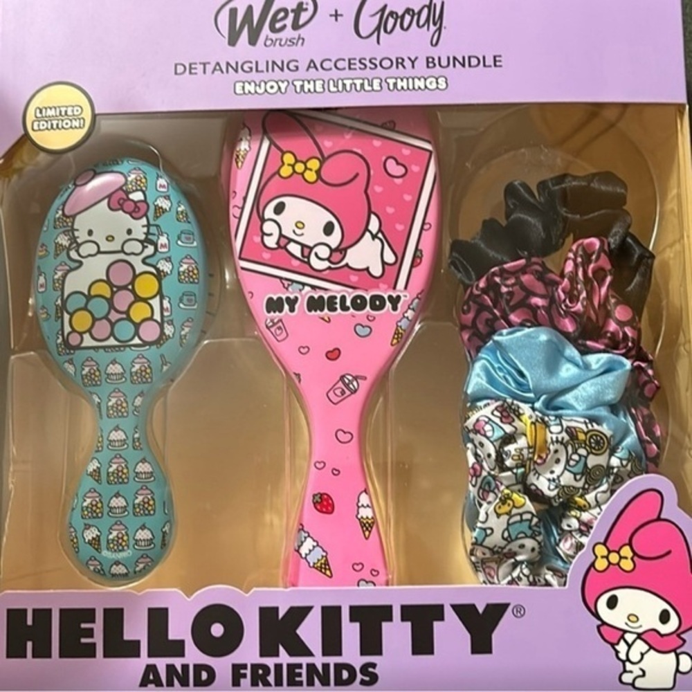 Wet Brush + Goody Detangling Bundle Hello Kitty